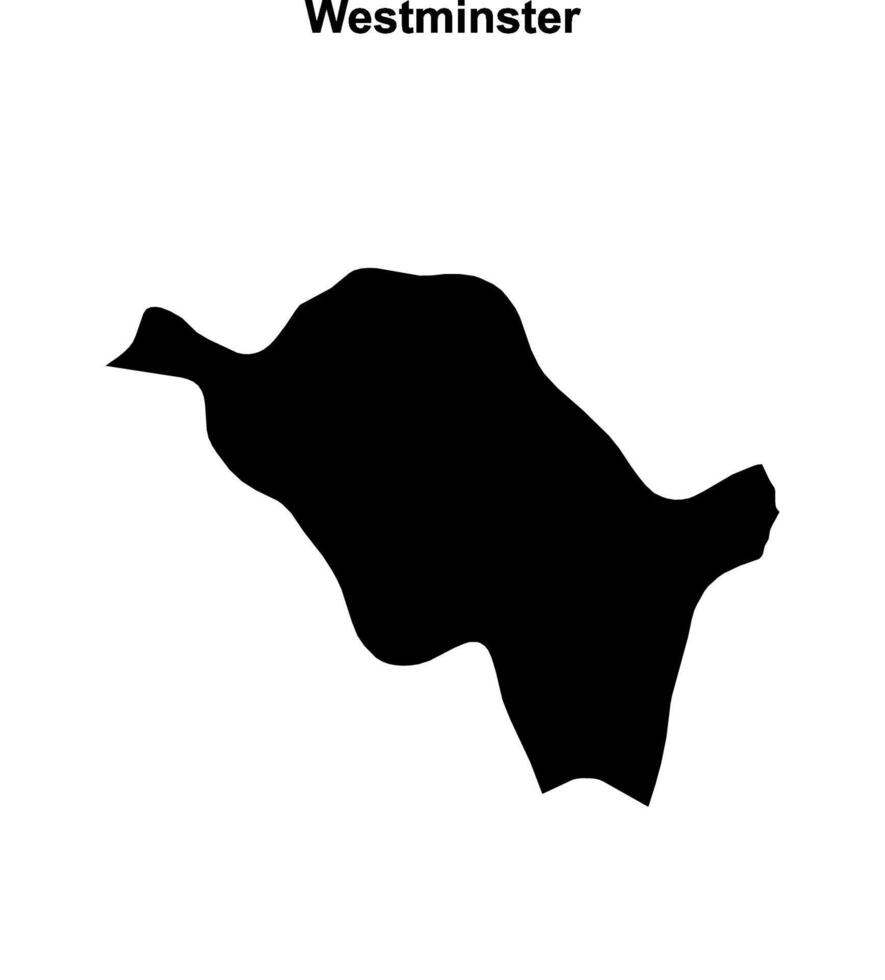 Westminster blank outline map vector