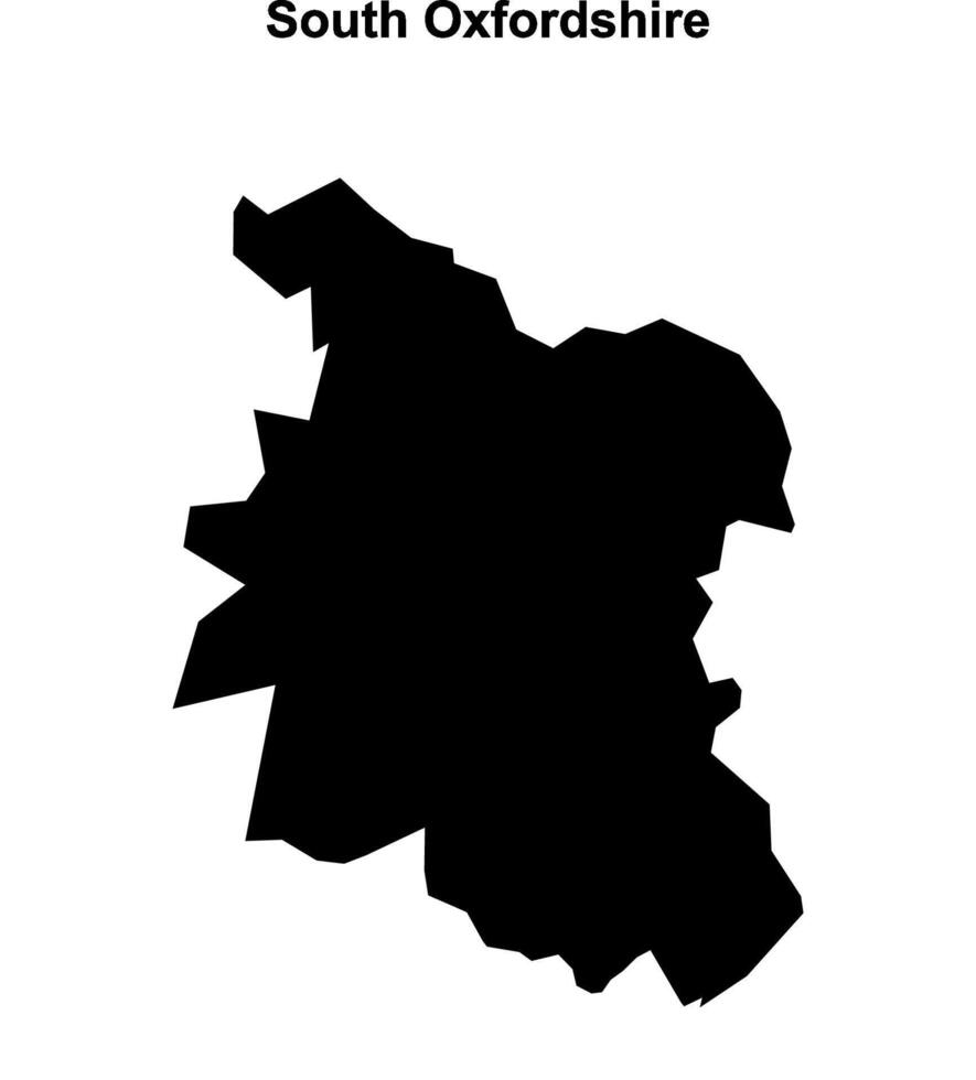 South Oxfordshire blank outline map vector