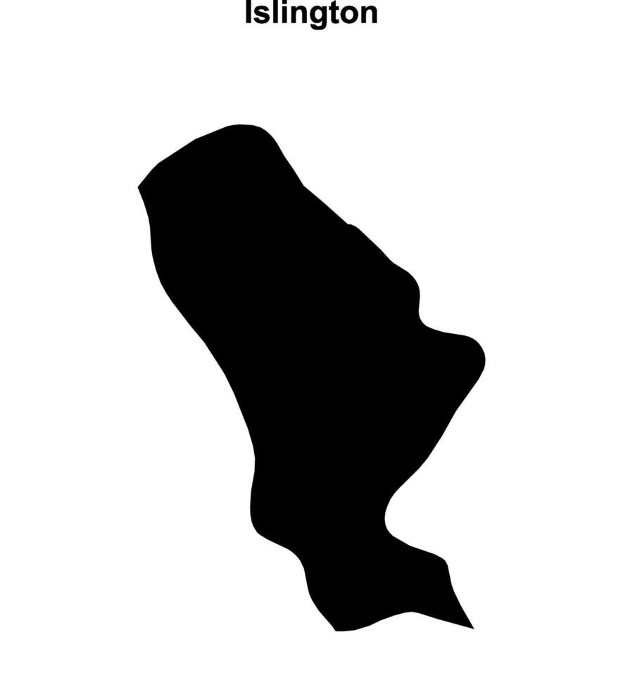 Islington blank outline map vector