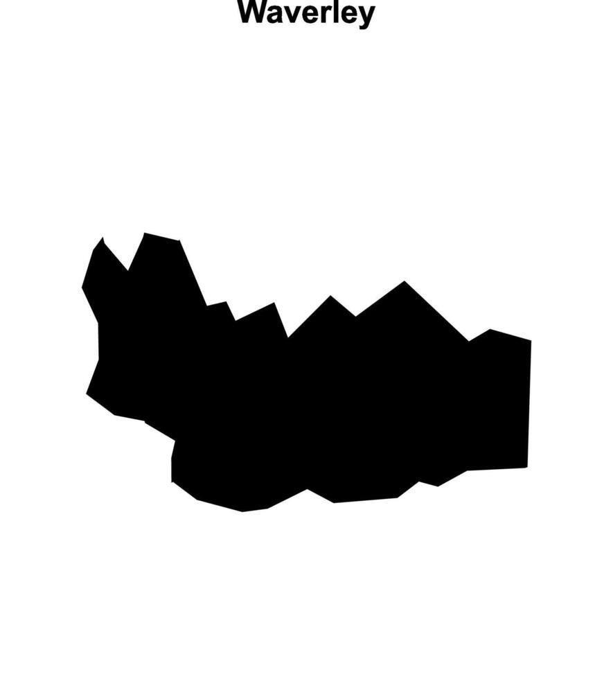 Waverley blank outline map vector