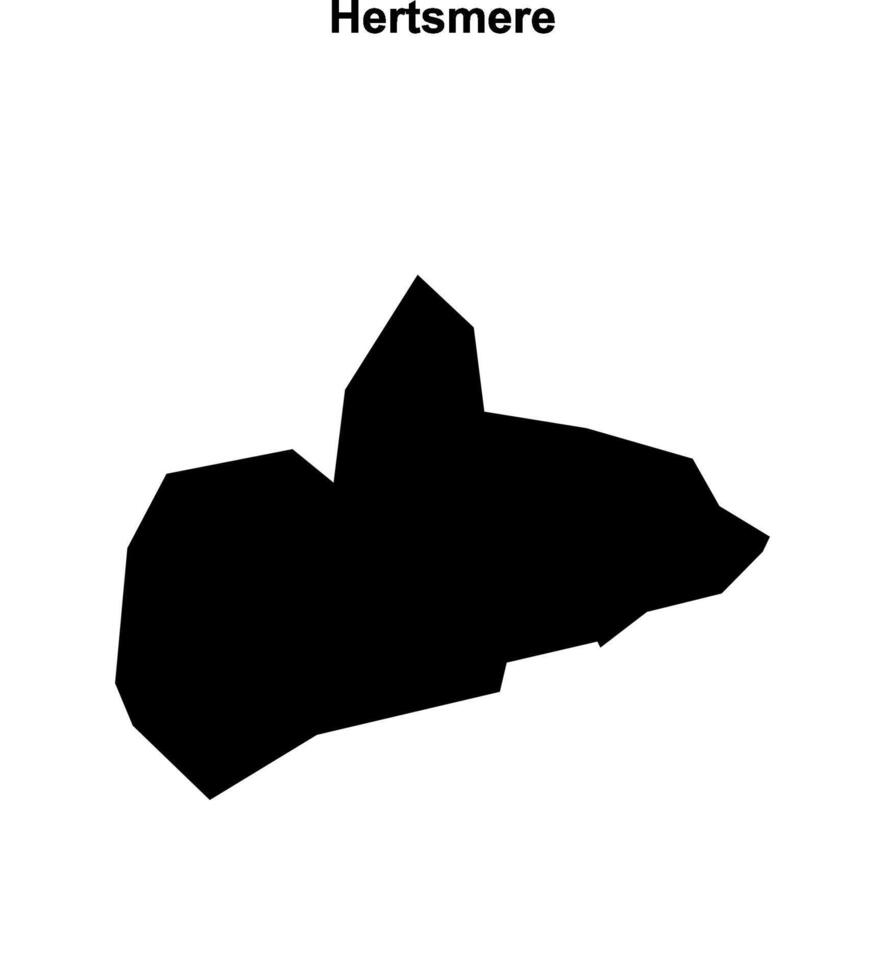 Hertsmere blank outline map vector