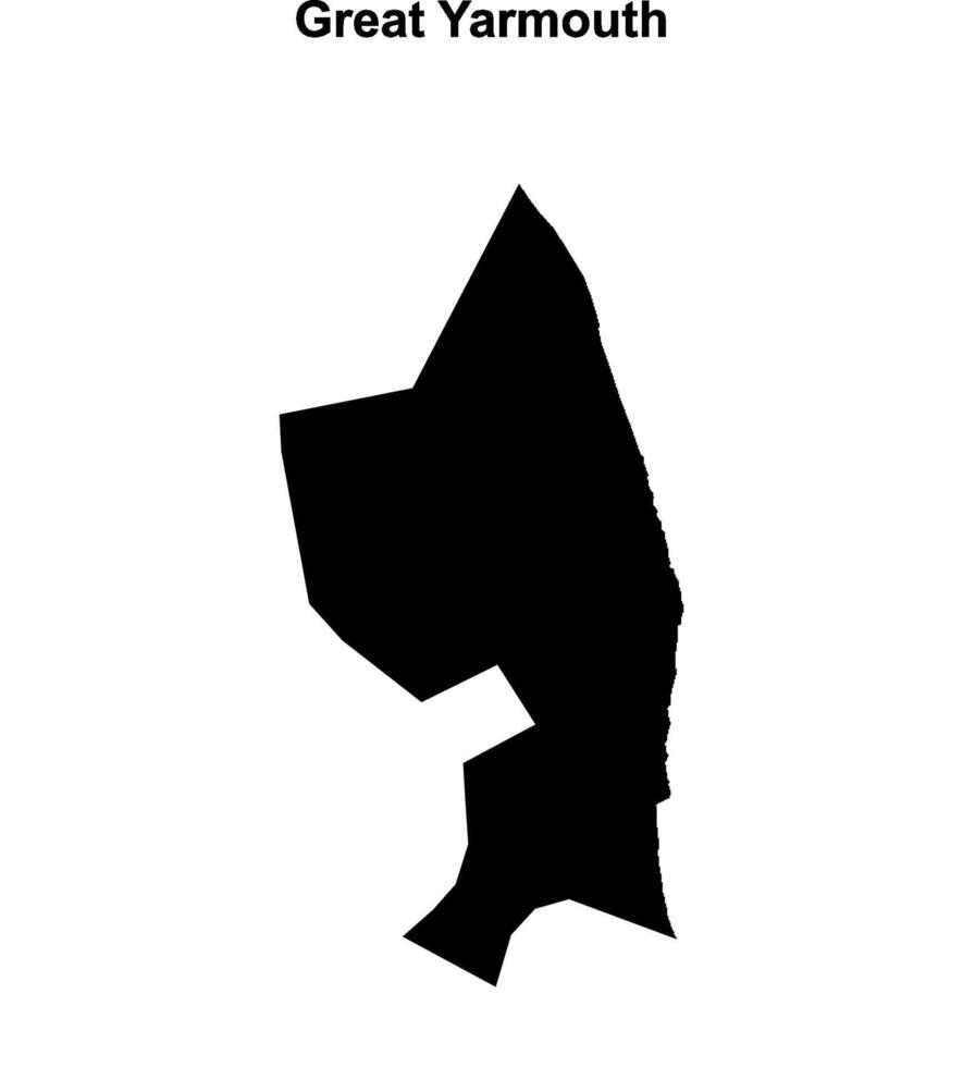 Great Yarmouth blank outline map vector