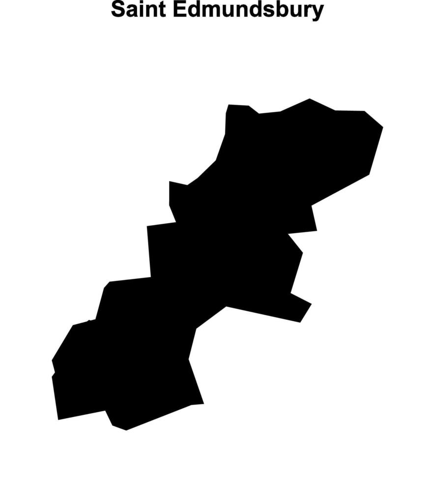 Saint Edmundsbury blank outline map vector