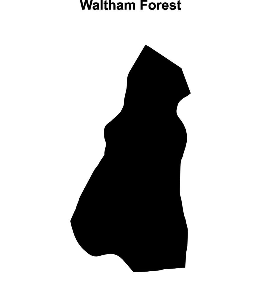 Waltham Forest blank outline map vector