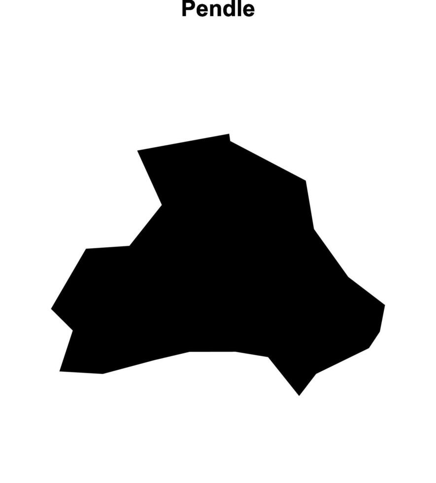 Pendle blank outline map vector