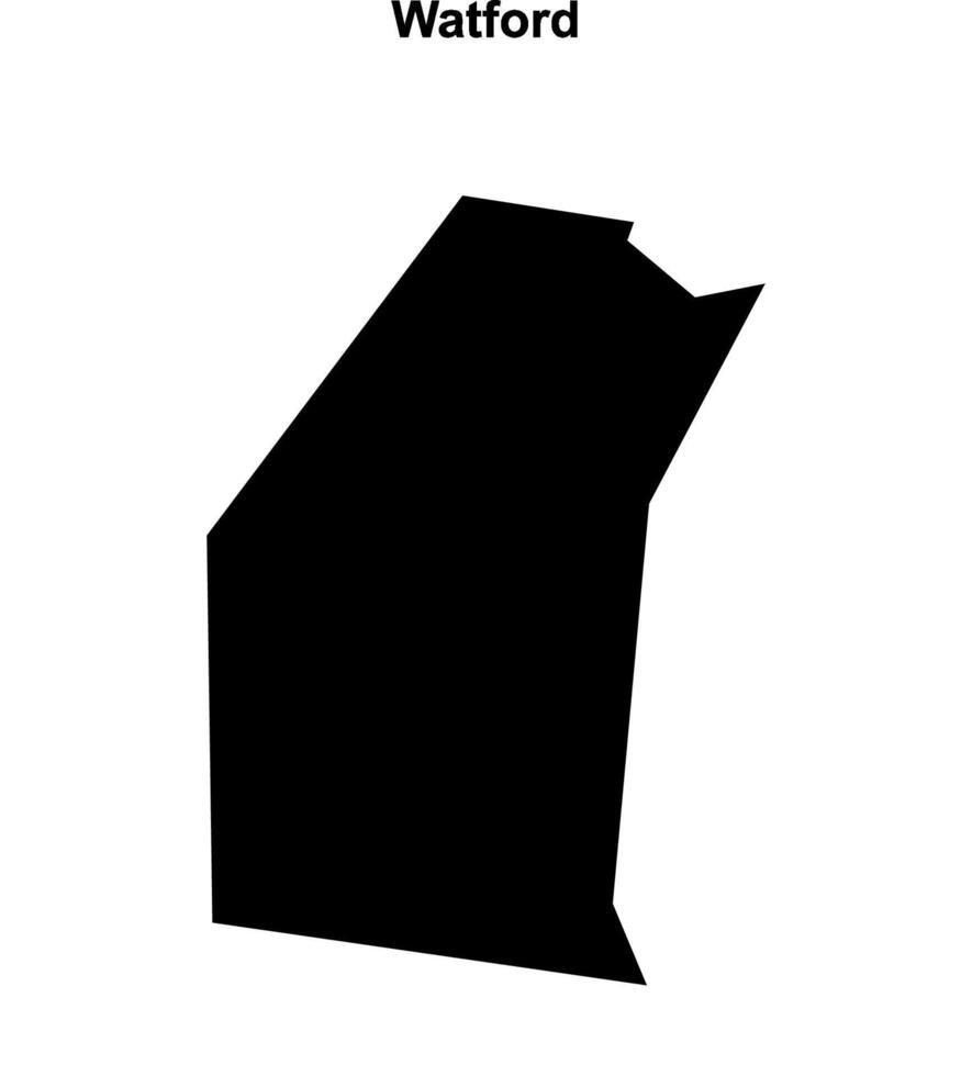 Watford blank outline map vector