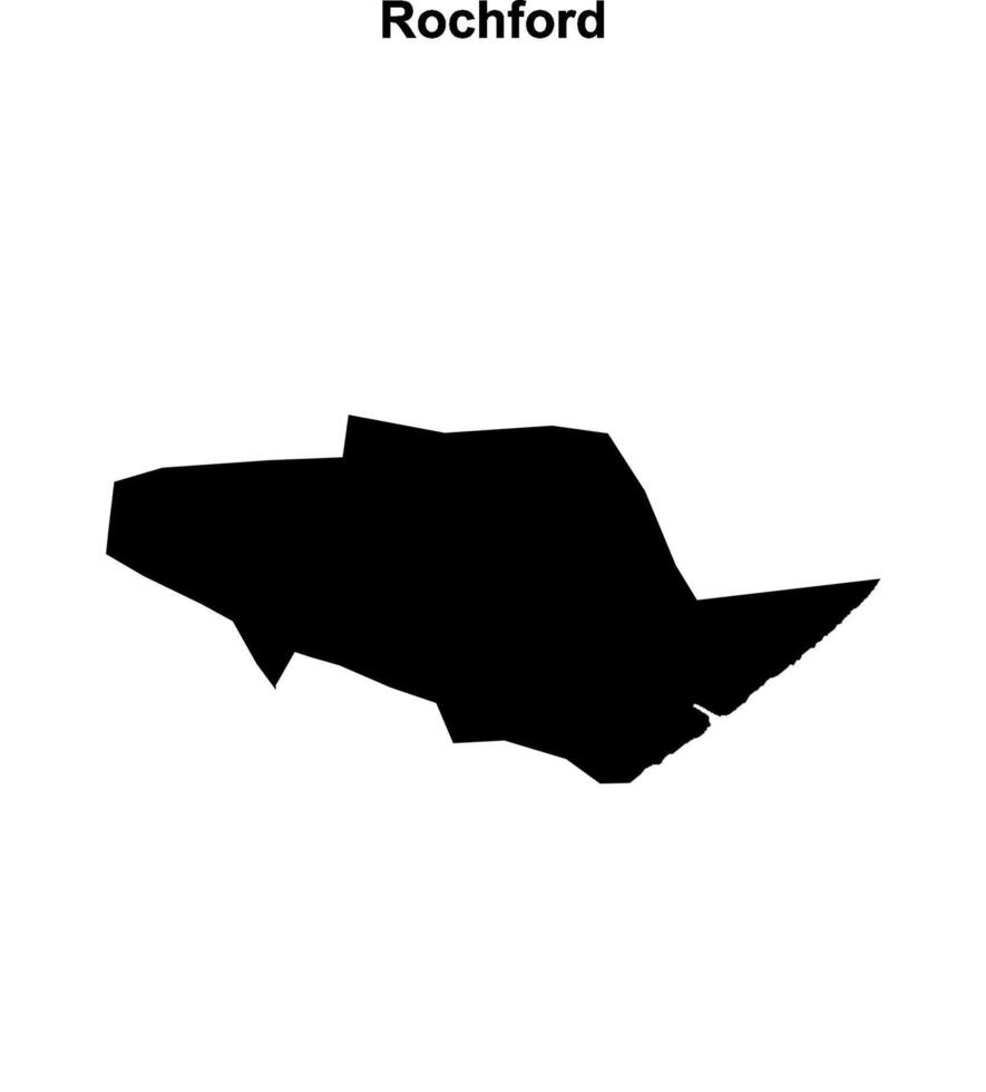 Rochford blank outline map vector