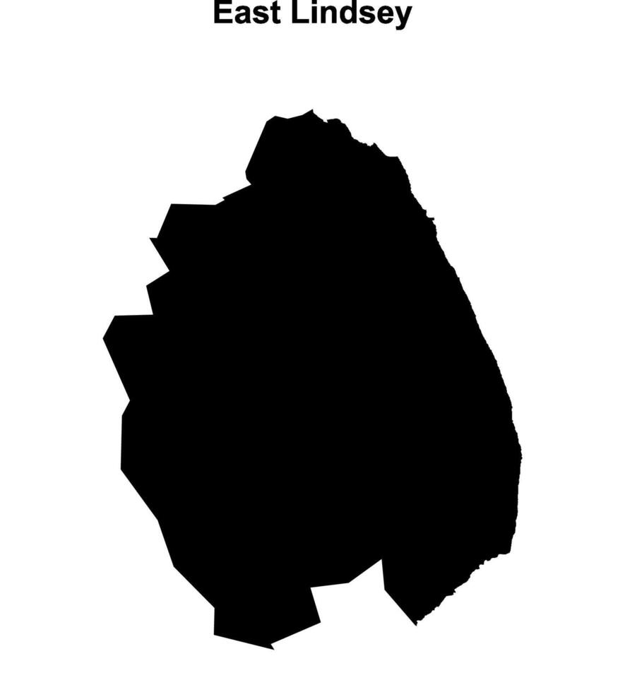 East Lindsey blank outline map vector