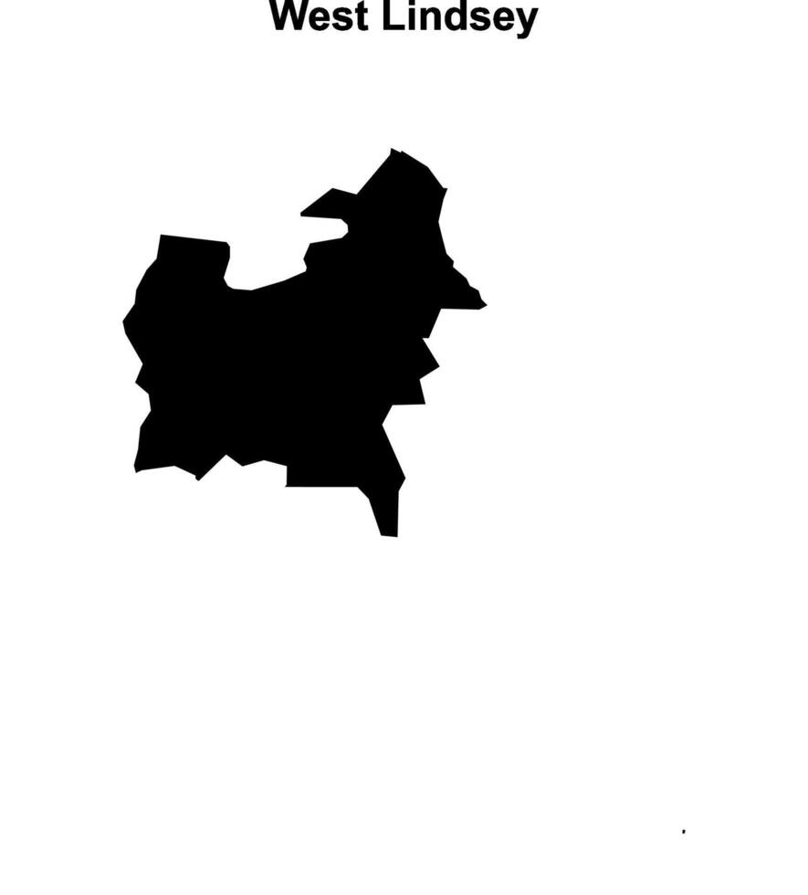 West Lindsey blank outline map vector