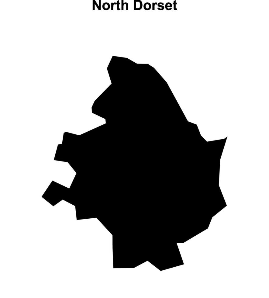 North Dorset blank outline map vector