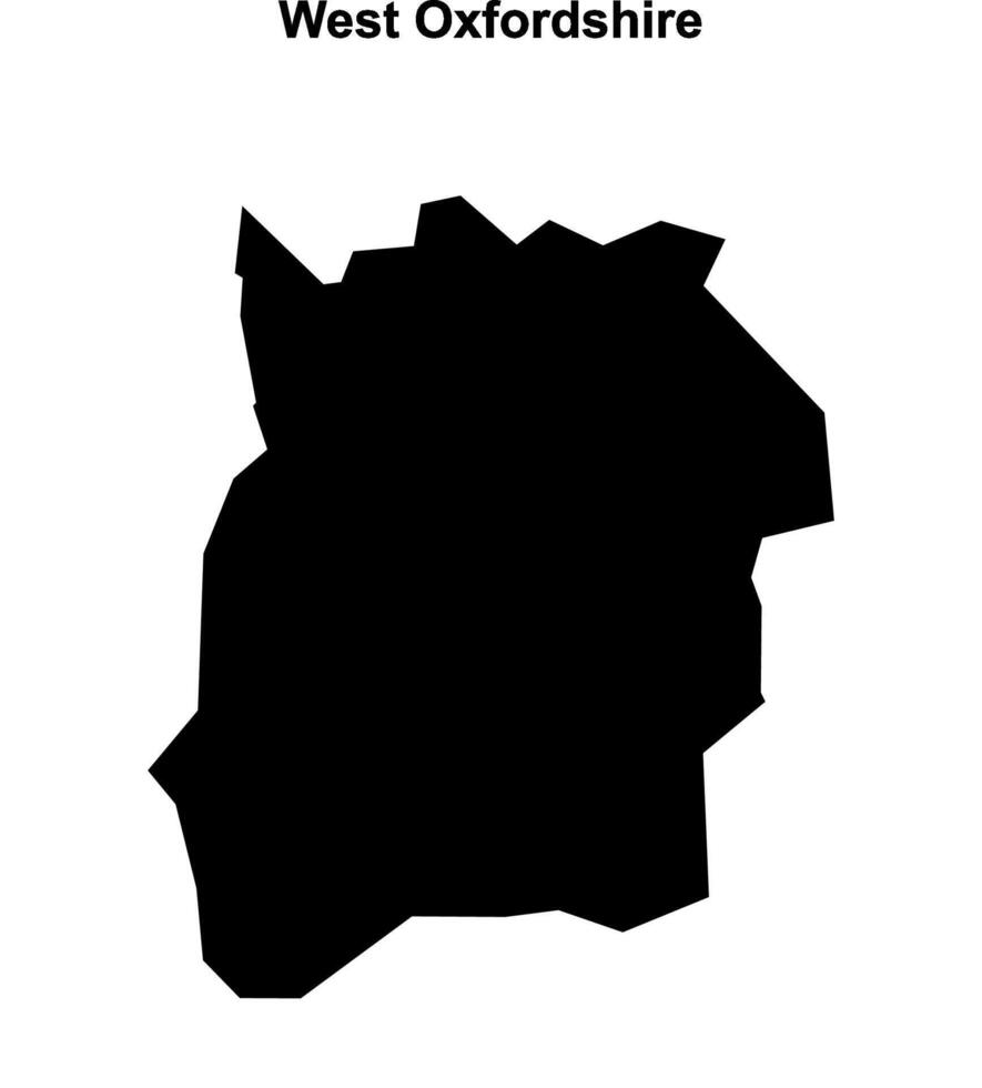 West Oxfordshire blank outline map vector