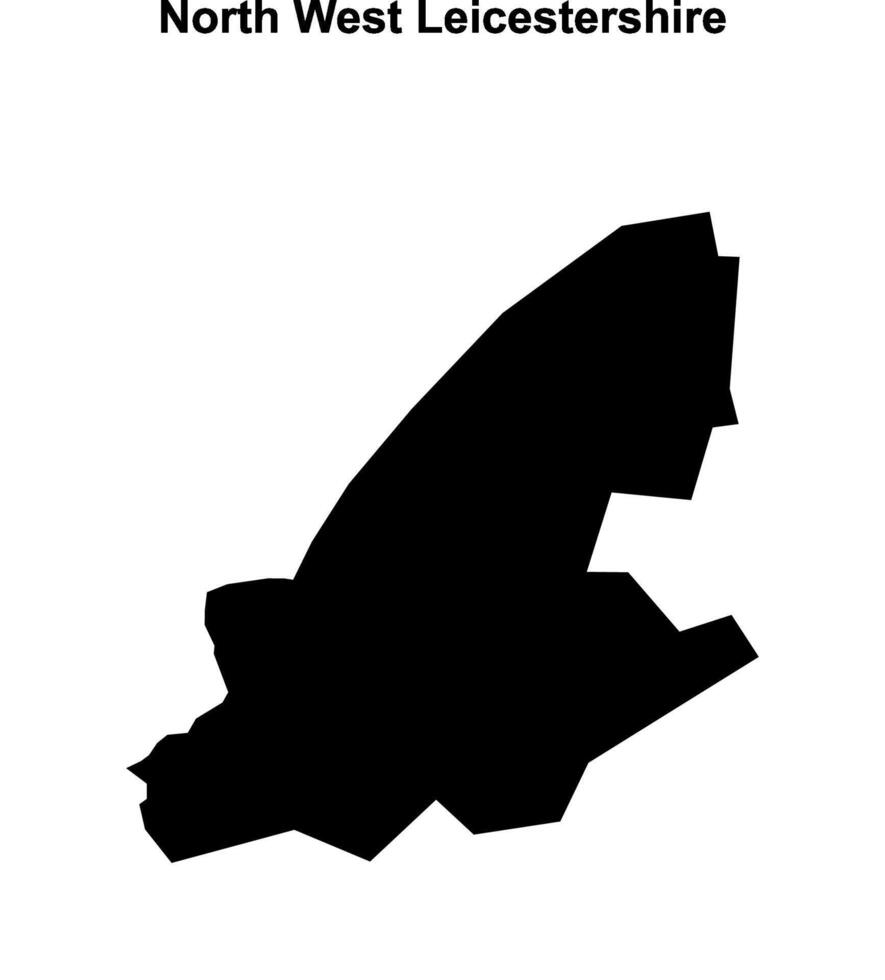 North West Leicestershire blank outline map vector
