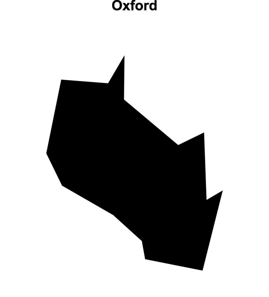 Oxford blank outline map vector