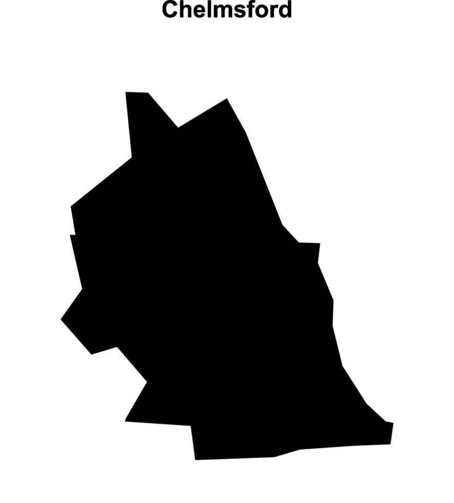 Chelmsford blank outline map vector