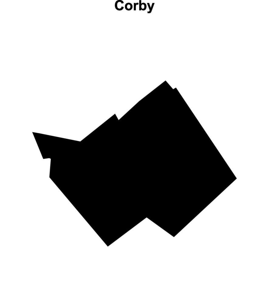 Corby blank outline map vector
