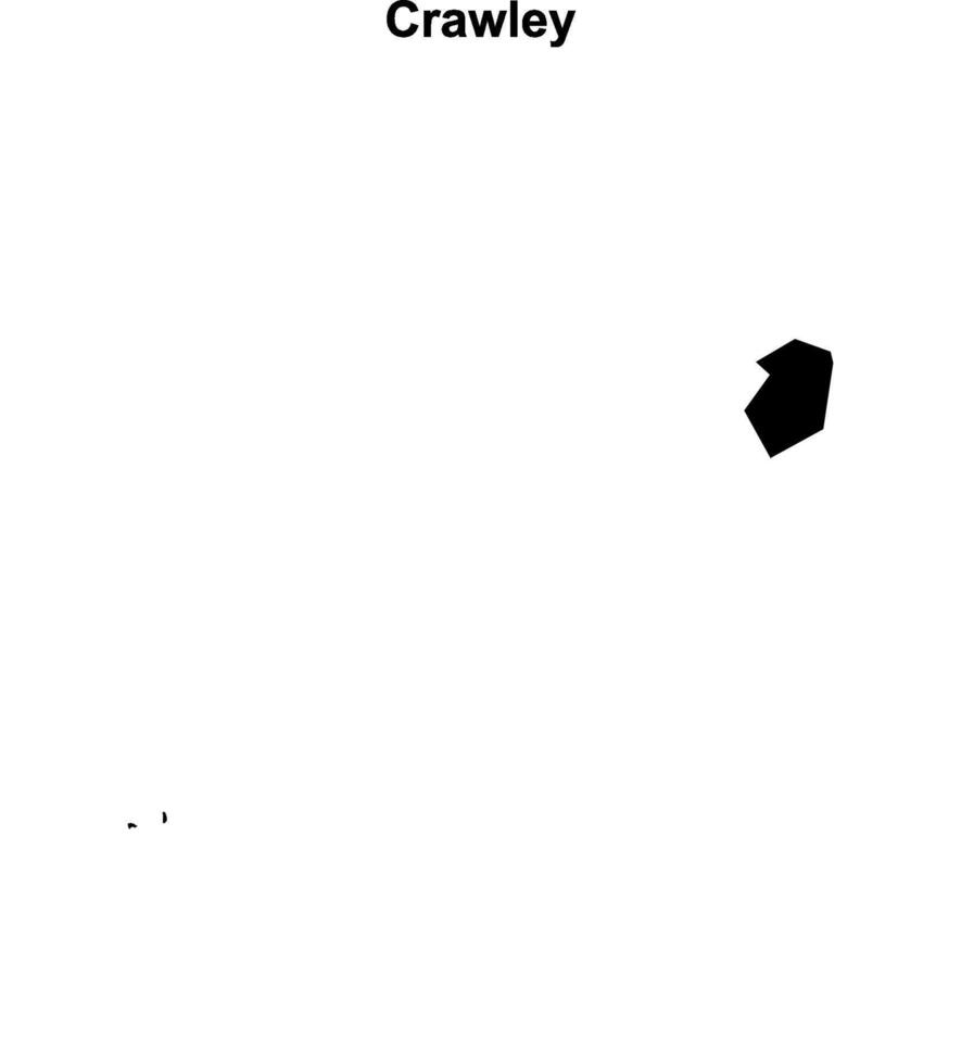 Crawley blank outline map vector