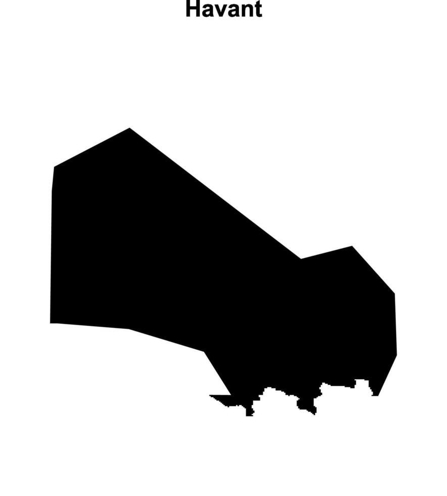Havant blank outline map vector