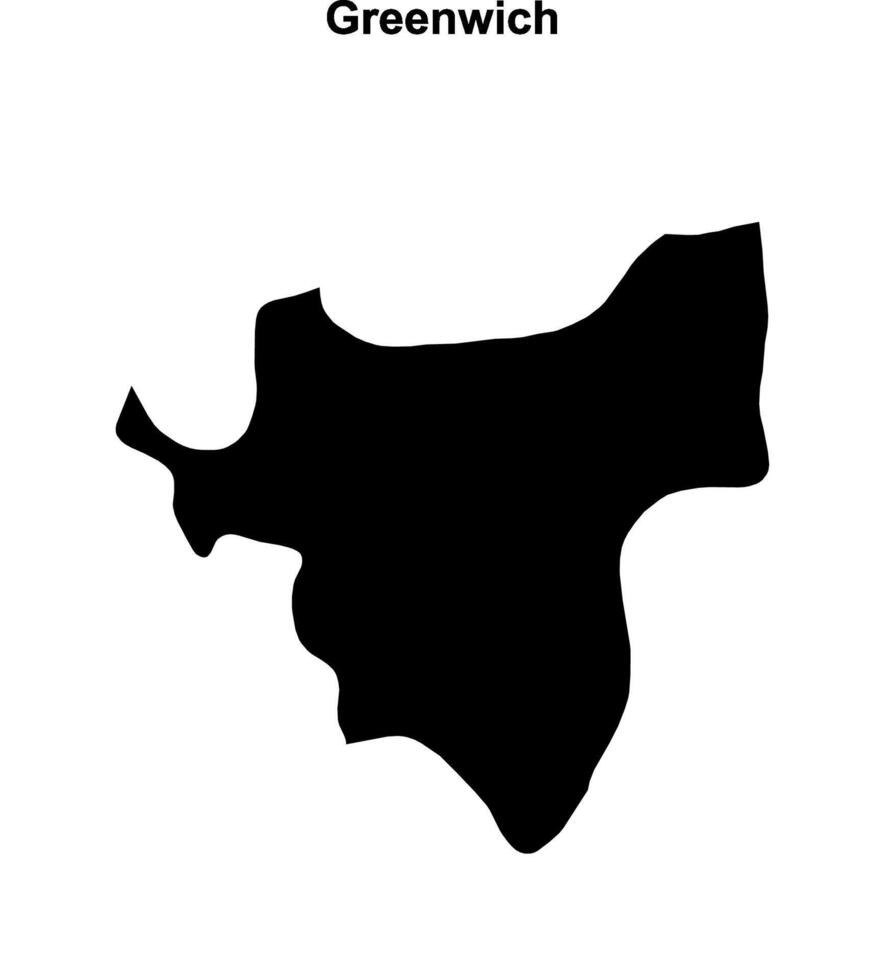 Greenwich blank outline map vector