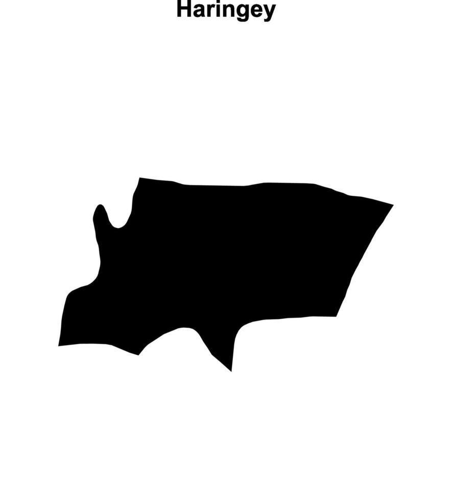 Haringey blank outline map vector