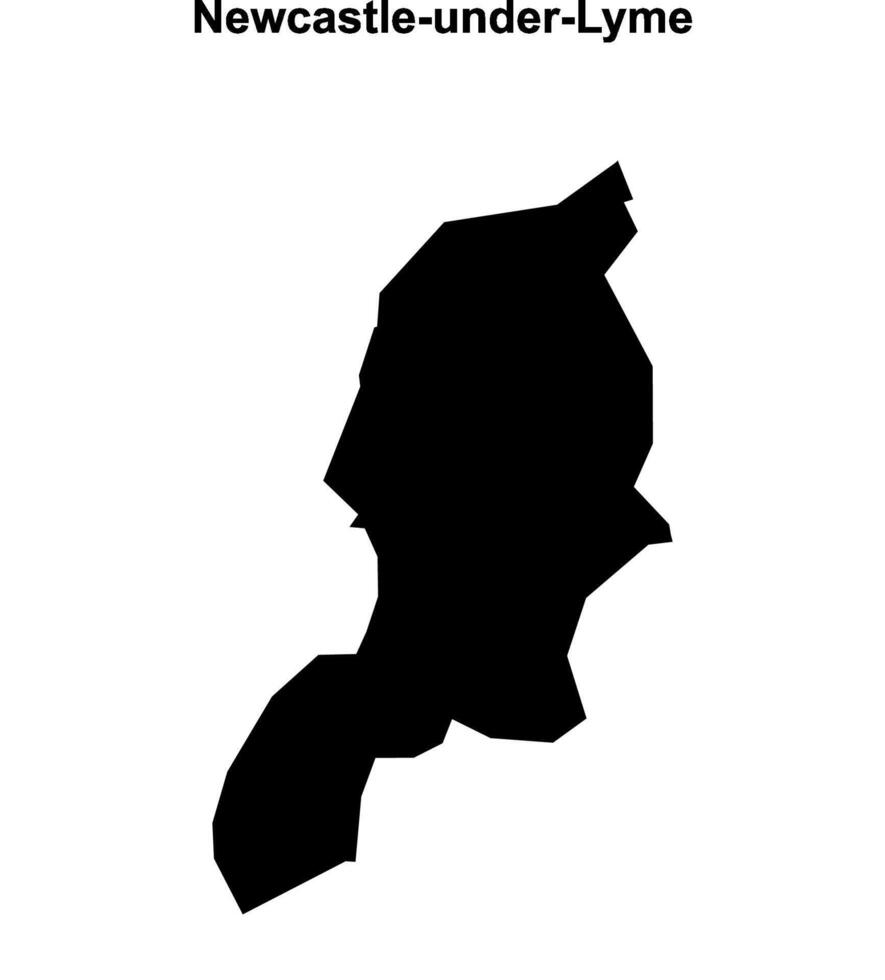 Newcastle-under-Lyme blank outline map vector