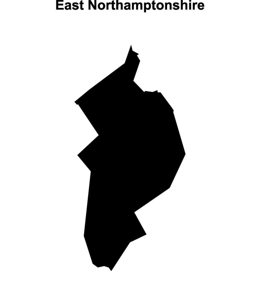 East Northamptonshire blank outline map vector