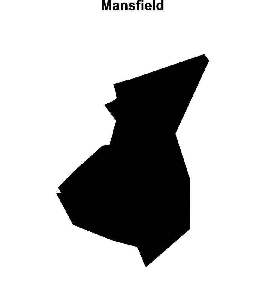 Mansfield blank outline map vector