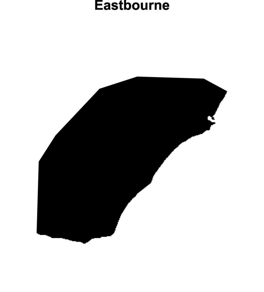 Eastbourne blank outline map vector