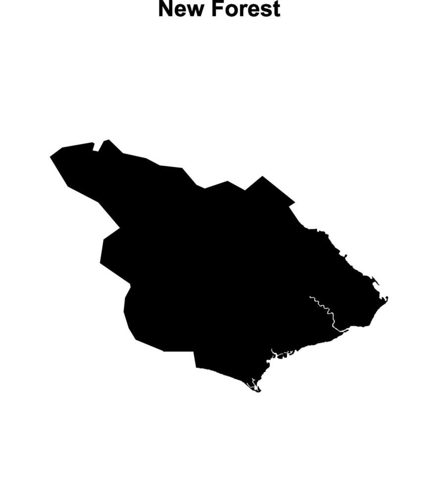New Forest blank outline map vector