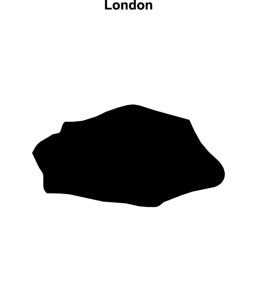 London blank outline map vector