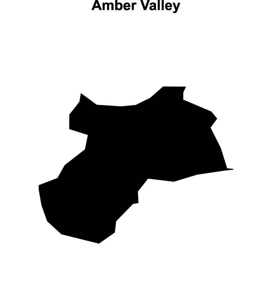 Amber Valley blank outline map vector