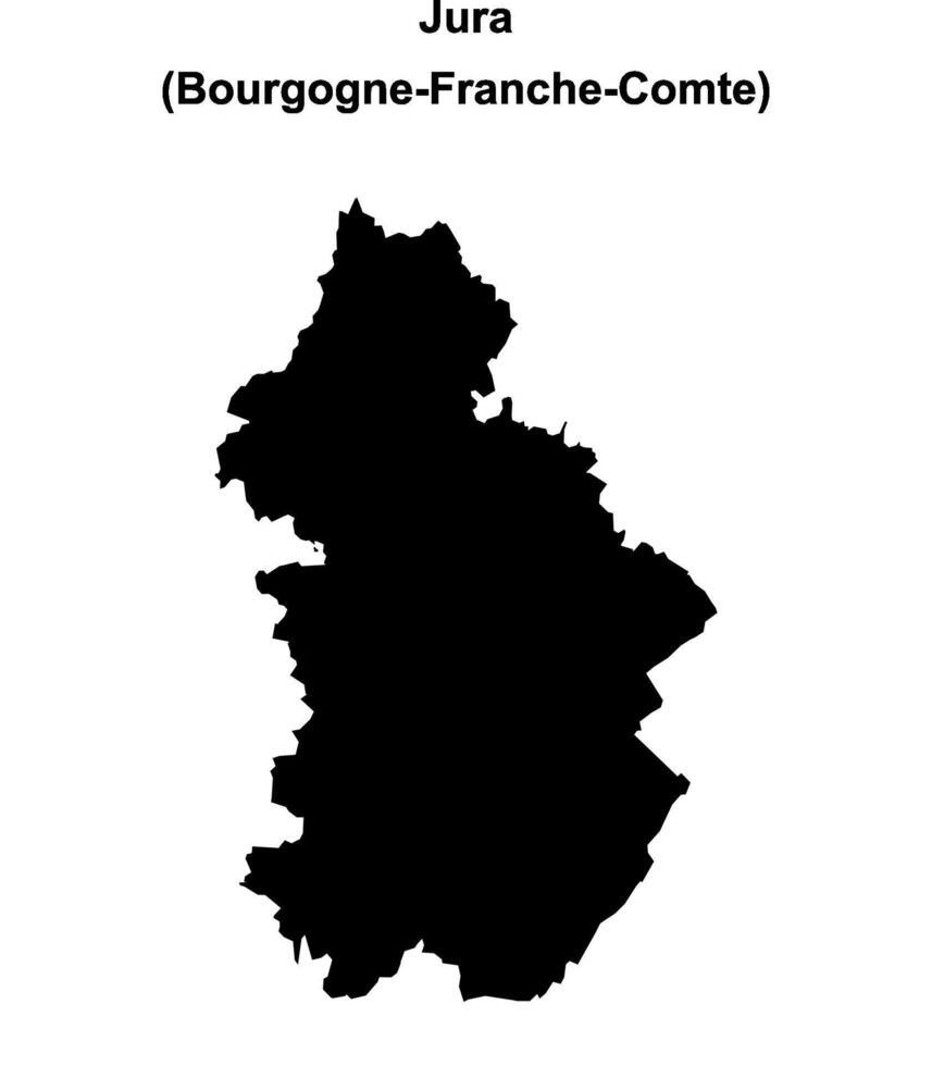 Jura department blank outline map vector