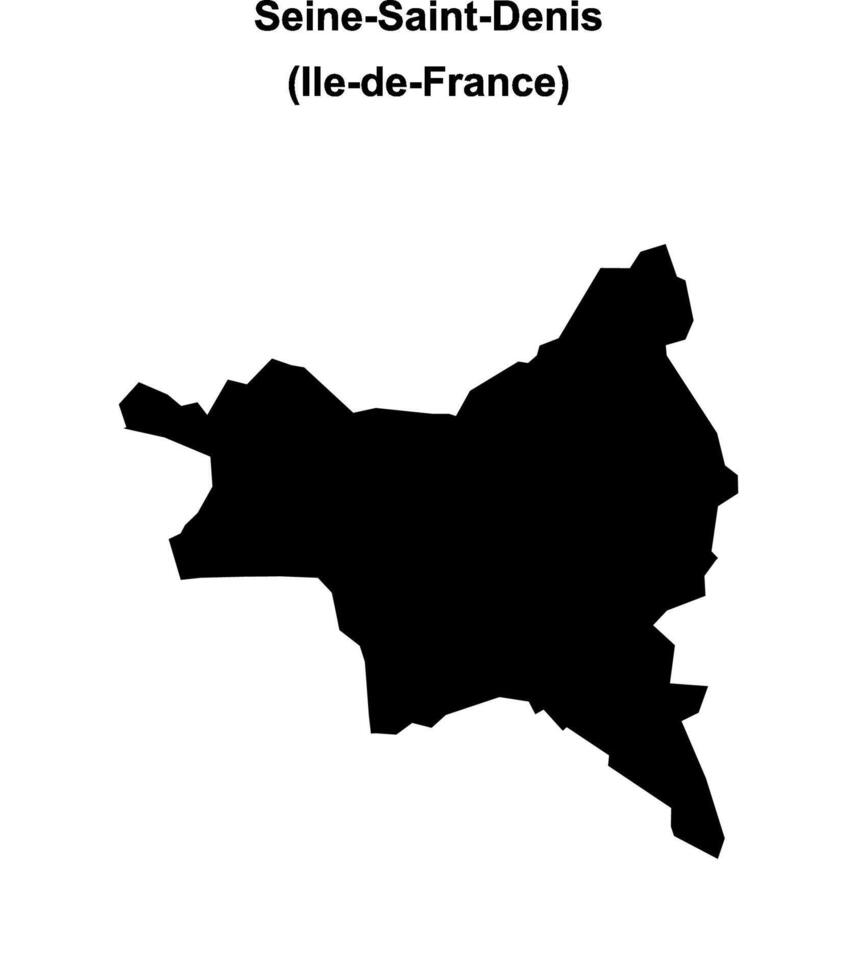 Seine-Saint-Denis department blank outline map vector