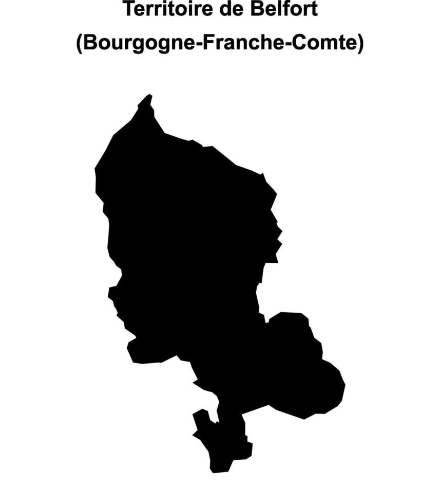 Territoire de Belfort department blank outline map vector