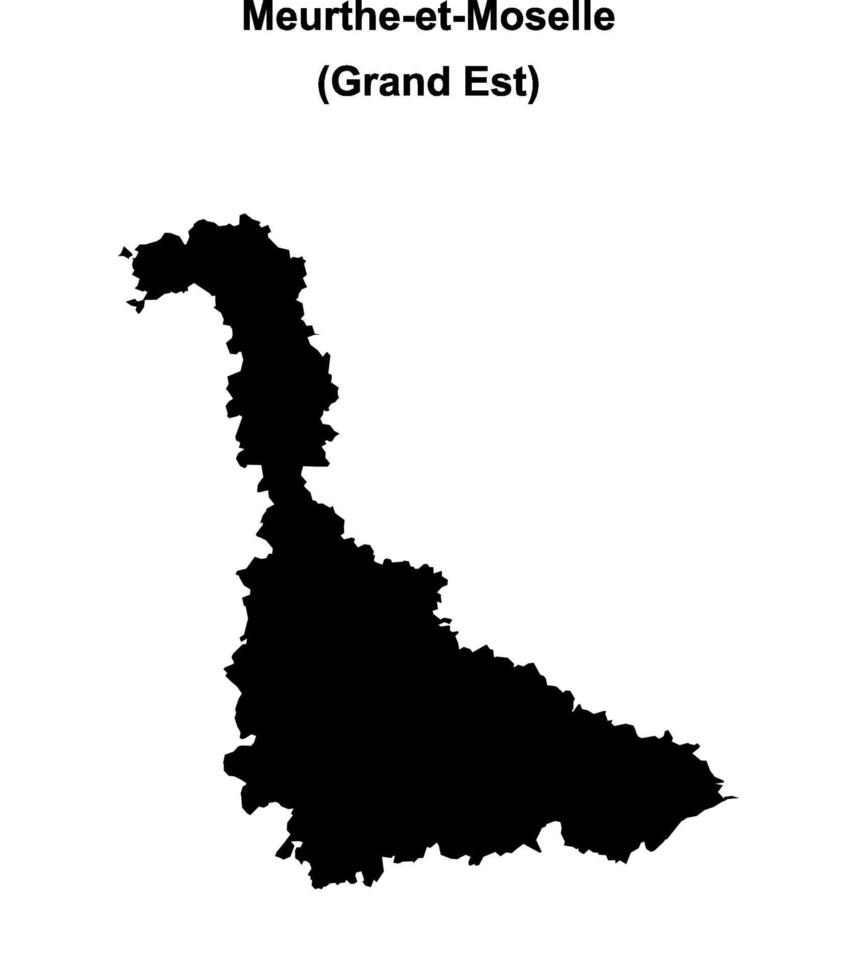 Meurthe-et-Moselle department blank outline map vector