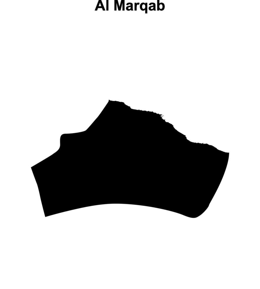 Al Marqab district blank outline map vector