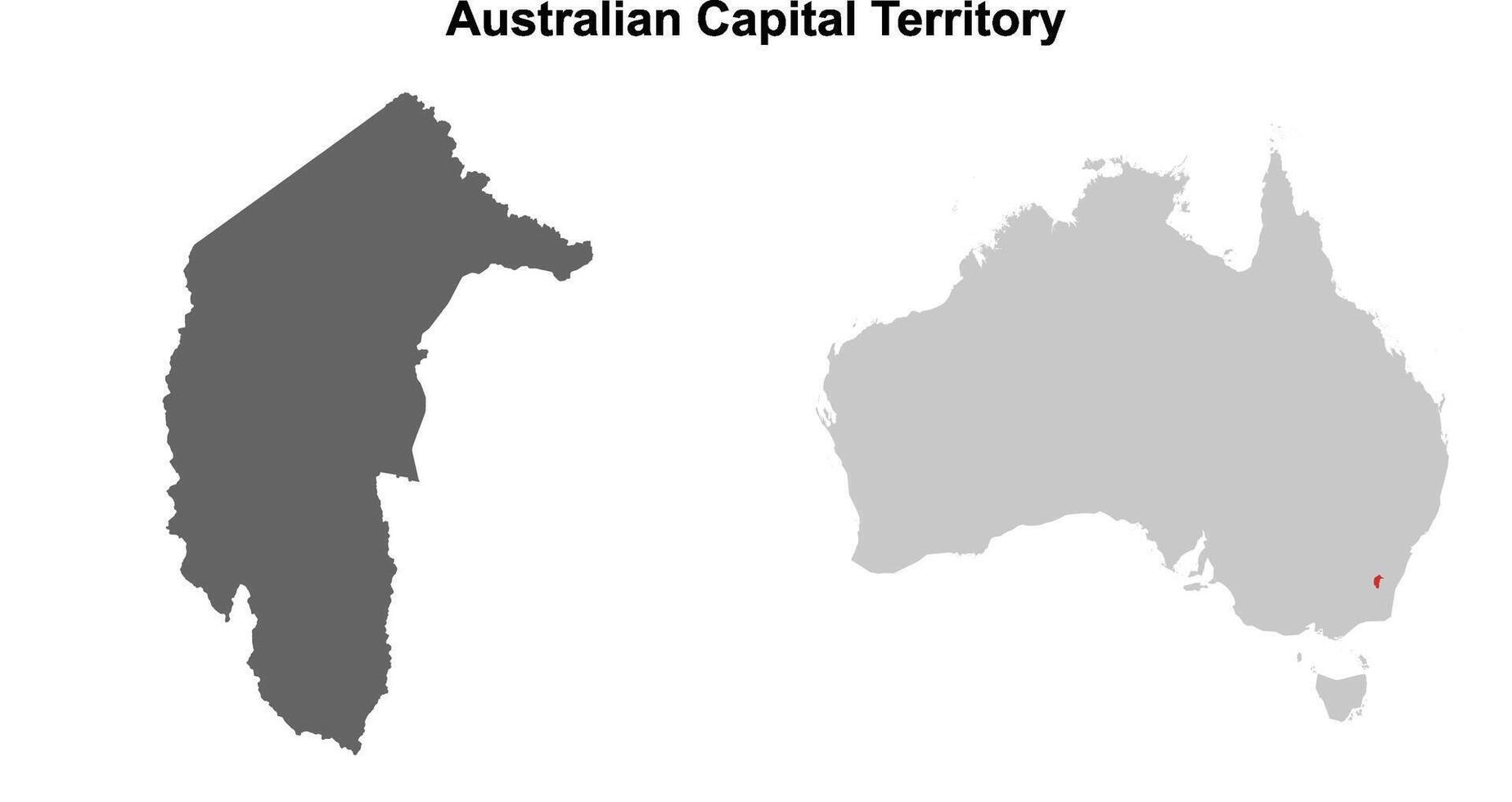 Australian Capital Territory blank outline map set vector