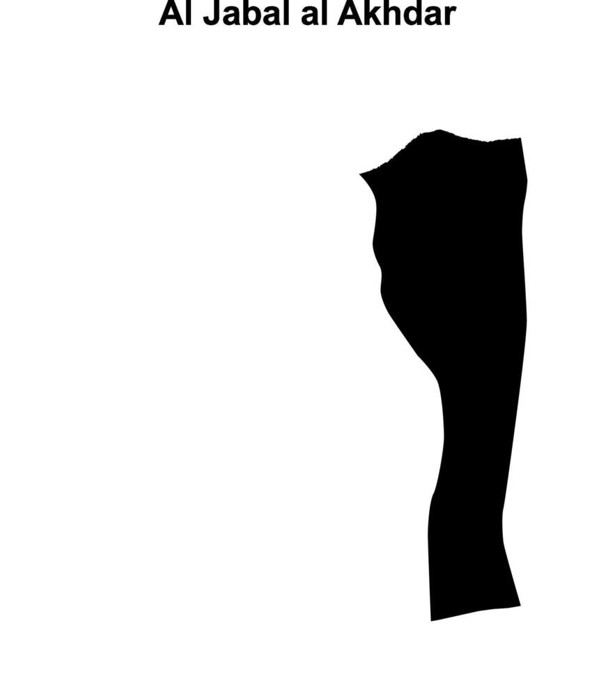 Al Jabal al Akhdar district blank outline map vector