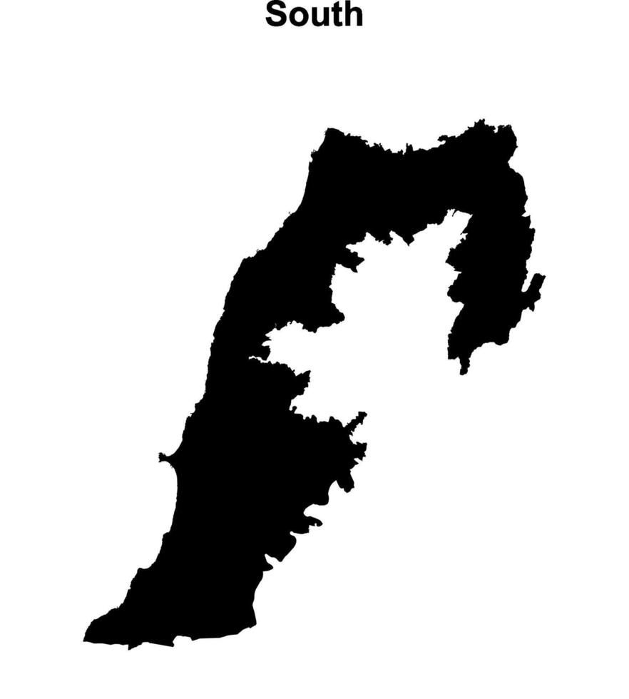 South governorate blank outline map vector