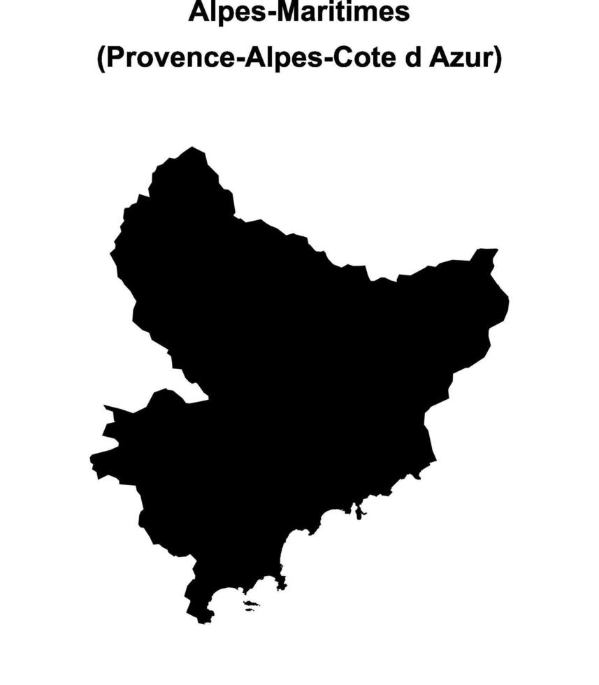 Alpes-Maritimes department blank outline map vector