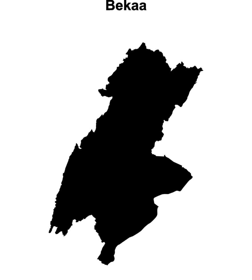 Bekaa governorate blank outline map vector