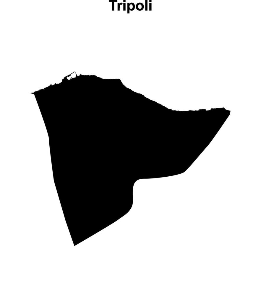 Tripoli district blank outline map vector
