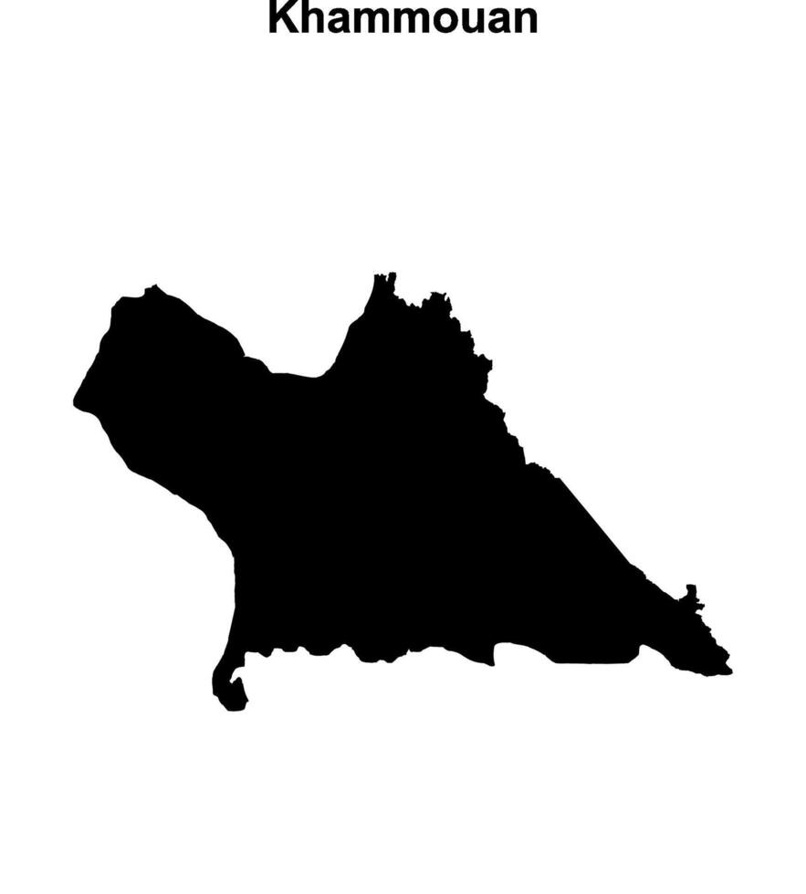 Khammouan province blank outline map vector