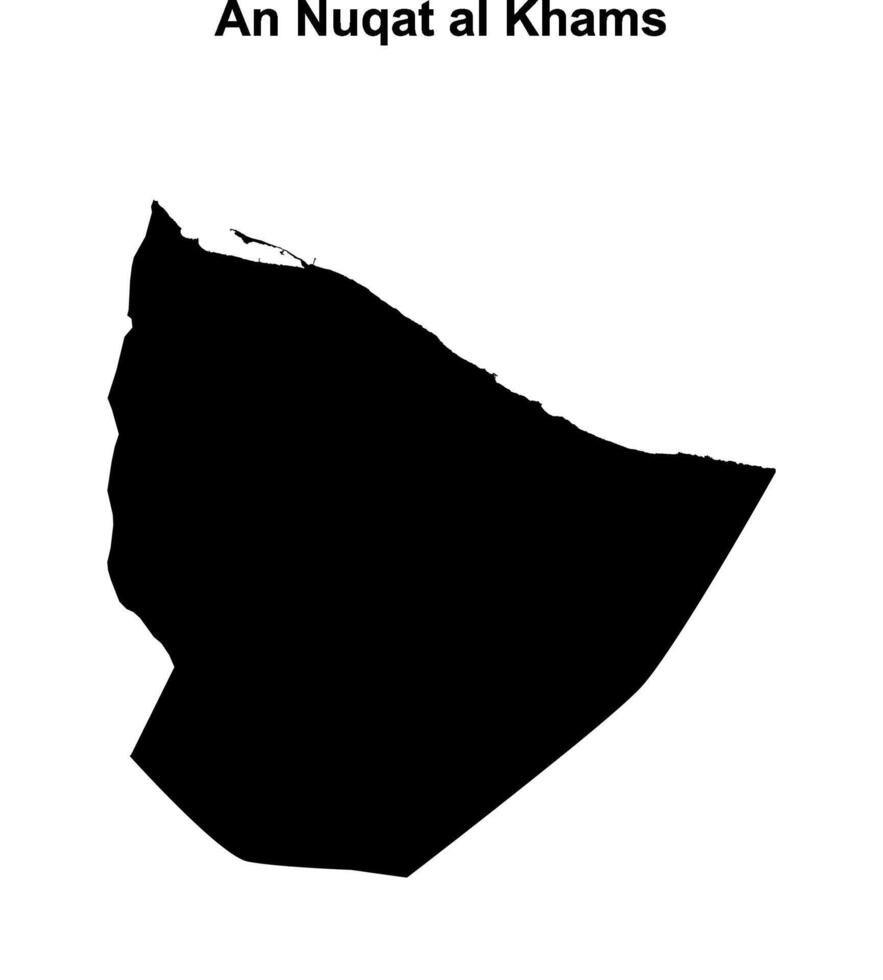 An Nuqat al Khams district blank outline map vector