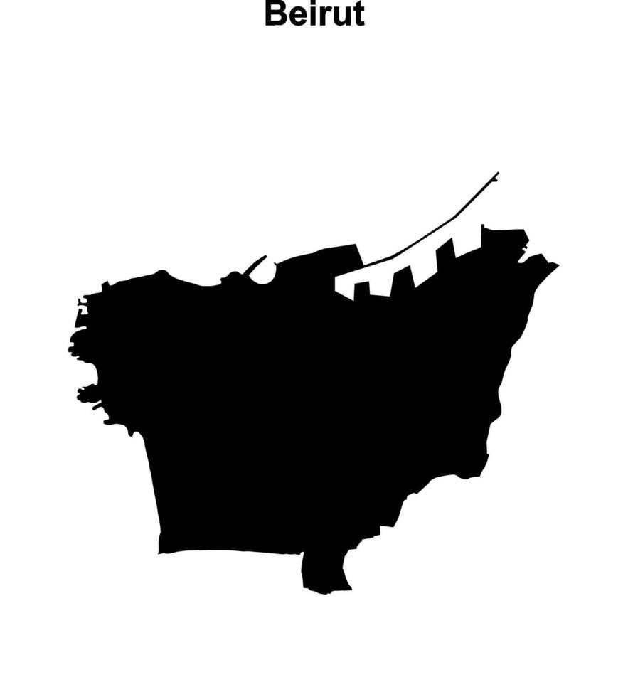 Beirut governorate blank outline map vector
