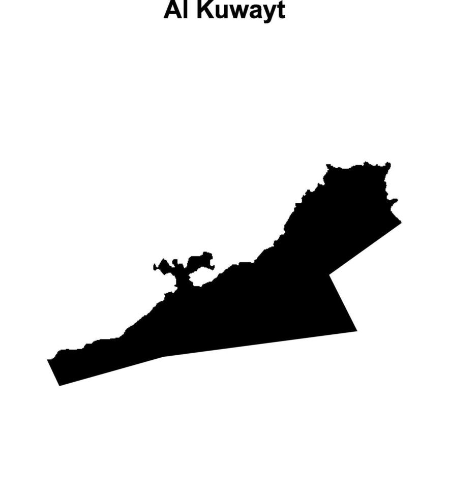 Al Kuwayt governorate blank outline map vector
