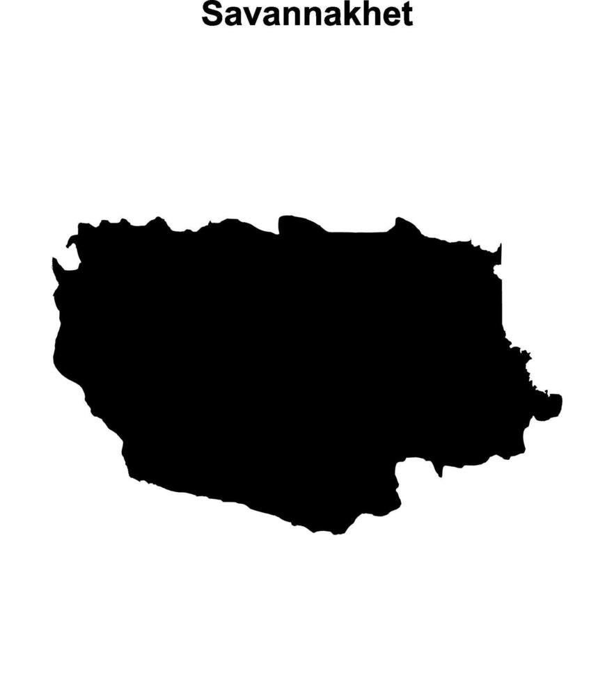 Savannakhet province blank outline map vector