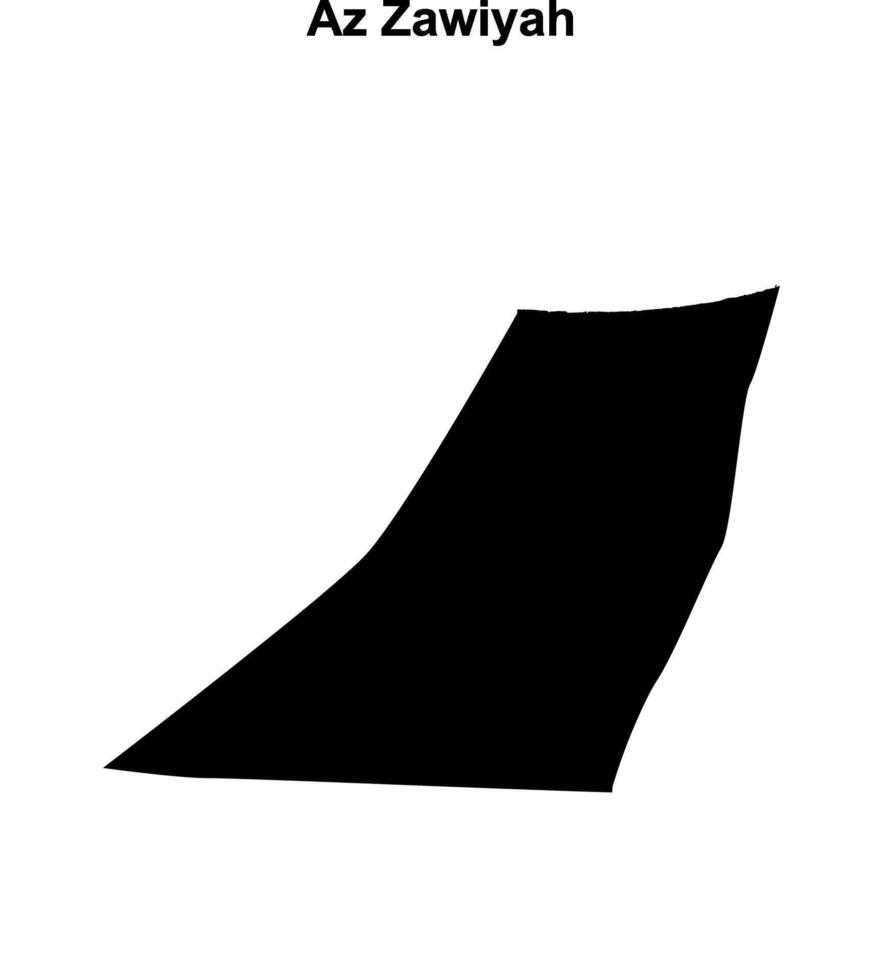 Az Zawiyah district blank outline map vector