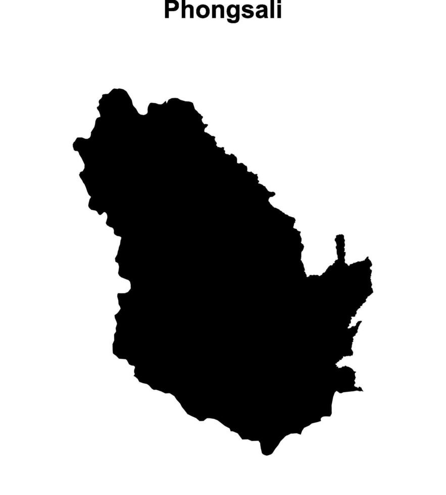 Phongsali province blank outline map vector