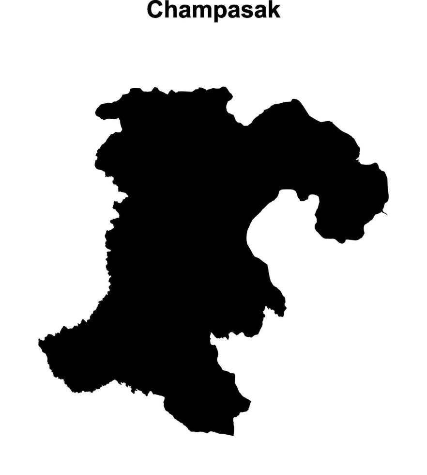 Champasak province blank outline map vector