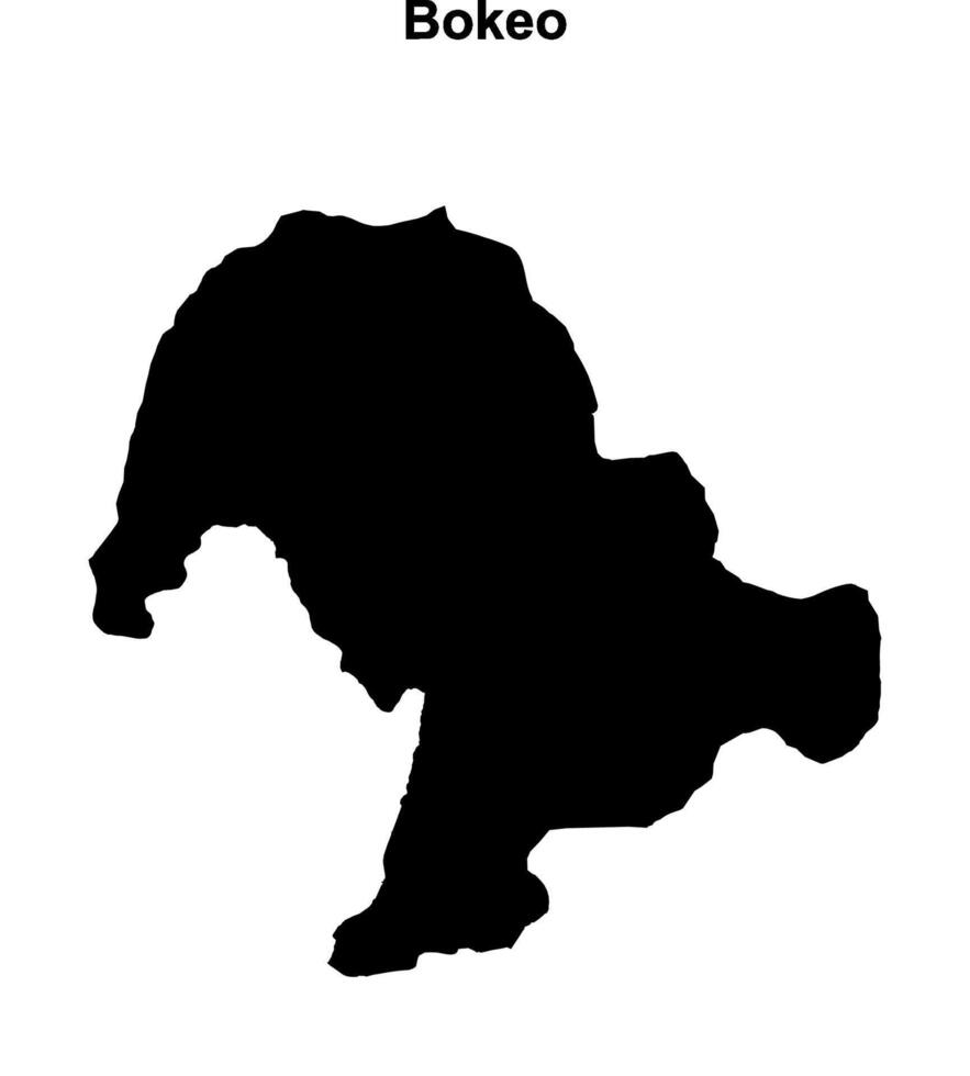 Bokeo province blank outline map vector